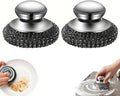 2Pcs Stainless Steel Wool Scrubber, Scrubbing Scouring Pad, Steel Wool Scrubber for Kitchens, Bathroom and Kitchen Pots, Pans, Sink