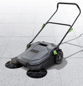 Walk-Behind Hand Push Floor Sweeper, 25.6" Sweeping Width Floor Sweeper Manual Non-Electric, 5-Gallon Waste Container, Angle & Height Adjustable Folding Handle for Walkway, Yard, Garage, Patio (25.6")