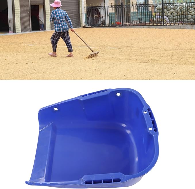 Plastic Dust Pan Heavy Duty Dustpan Large Capacity Dustpan Double Handle Wear Dust Pan for Drying (Blue)