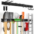 64" Ailadl Wall Mount Tool Storage Rack, 15 PCS Heavy Duty Steel Yard Garden Tool Organizer, Garage Tool Organizer Wall Mounted Storage System Hold Up to 550lbs, with 2 Extension Cord