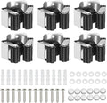 PATIKIL Broom and Mop Holder, 6 Pack Wall Mounted Stainless Steel Mop Hanger Heavy Garden Tool Organizer Rack Hanging Clips with Screws for Home Garage, Black