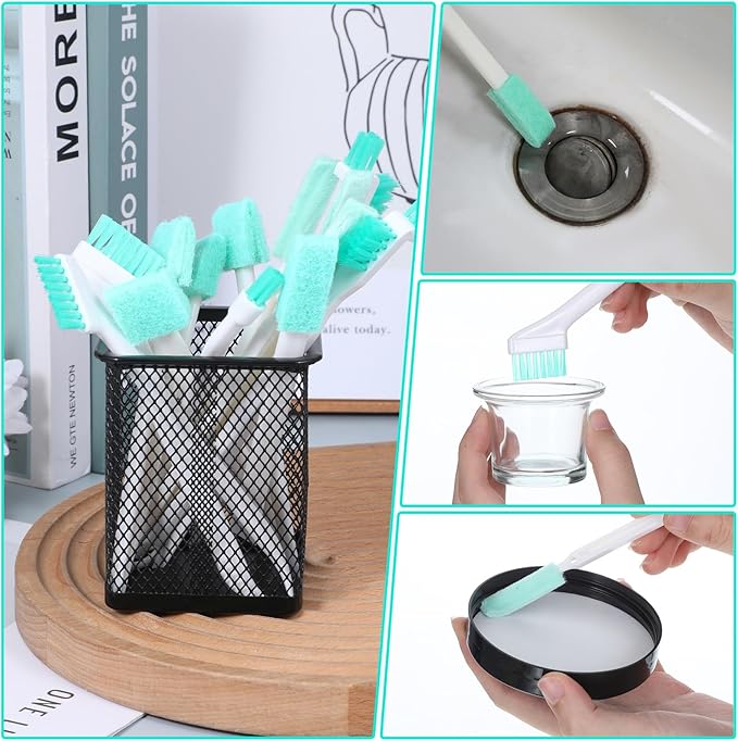 16 Pack Small Household Cleaning Brushes Crevice Cleaning Tool Deep Detail Crevice Cleaner Brush Set Detail Tiny Scrub Cleaner Brush Micro Crevices Scrub Cleaners Tool for Small Holes Corner Space