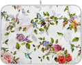 Tarity Rose Peony Poppy Hummingbirds Dish Drying Mat for Kitchen Counter Absorbent Heat Resistant Microfiber Dishes Drainer Mat 18x24 in Large Dish Pad Sink Mat Protective Pad Kitchen Decor