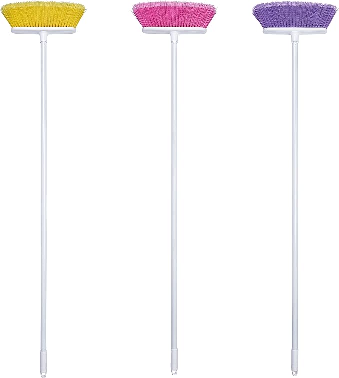 The Original Soft Sweep Magnetic Action Broom - 4 Brooms - Purple, Pink, Blue, Yellow