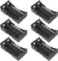 18650 Battery Case Holder 2 Slots X 3.7V 18650 Battery Storage Box, in Parallel Black Plastic Batteries Clip Box with Pin for DIY Parallel or Series Circuit PCB Projects (6pcs ABS 2 Slots)