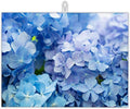 Blue Hydrangea Flower Dish Drying Mats 18x24 Inch, Dish Pad Drying Rack Mat for Kitchen Counter Ultra Absorbent Microfiber Dishware Coffee Maker Bar Countertop Decor
