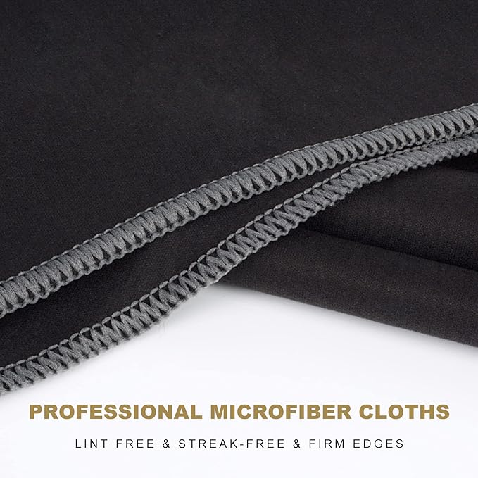 SINLAND Microfiber Glass Polishing Cloths Large Size Thick Lintless Drying Towels for Wine Glasses Stemware Dishes Stainless Appliances 20 Inch X 25 Inch Pack of 4 Black