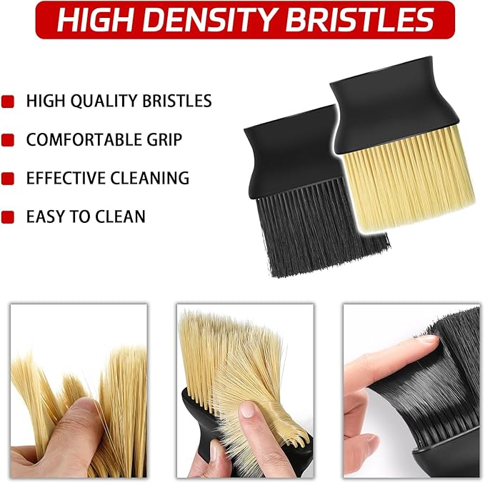 Automotive Interior Dusting Brush, Car Interior Cleaning Brush, Car Detailing Brush, Ultra-Soft Bristles Duster Brush for Car Interior, Dashboard, Leather, Baseball Umpire Gear Brush (Black)