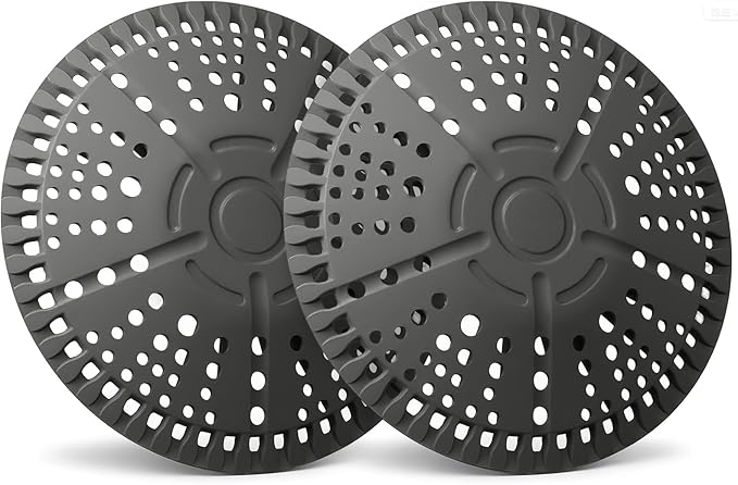 Shower Drain Hair Catcher 5.5 in Round Bathroom Sink Drain Strainer with Metal Core Silicone Shower Drain Cover Protector for Flat Drains of Shower Room, Bathroom Sink, Kitchen, Gray