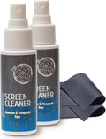 Screen Cleaner Spray Bottle with Microfiber Cloth for Electronical Devices, Ideal for Laptops, Computers, Tv Screens, Phone Screens, Tablets, Camera Lenses, E-Readers (2 x 1.70 Ounces)