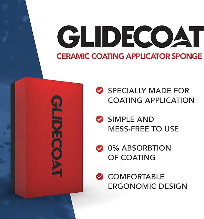 Glidecoat Ceramic Coating Applicator Sponges - Extremely Durable Ceramic Coating Applicator Pad for Detailing Cars, Boats, Motorcycles, RVs, and More - Smooth Application with No Wasted Product! (6)