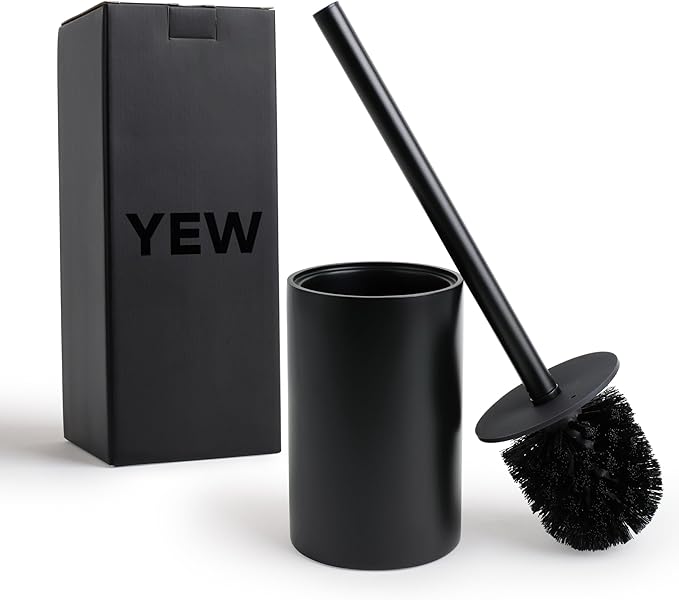 Matte Black Toilet Bowl Brush for Bathroom with Holder - Bathroom Cleaner Scrubber with Sleek Design, Sturdy, and Durable Bristles