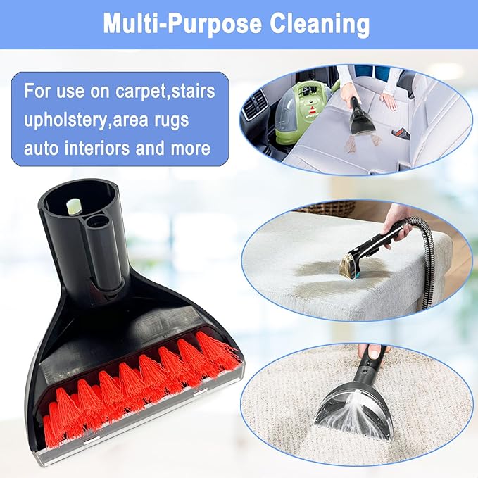 Upgraded 1400B Little Green 5.3" Detachable Tough Stain Brush Tool Replacement for Bissell Little-Green Upright &Portable Carpet Cleaners for 1400B 4075 3860 1425 2458 3194 3353 Series,1+3 Brush,Black