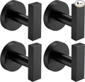 Nolimas Towel Hooks for Bathrooms, Matte Black Towel Hook for Kitchen Bathroom, SUS304 Stainless Steel Coat Hook, Heavy Duty Holder Robe Hooks for Hanging Towels, Coats, sponges, Wall Mount, 4 Pack