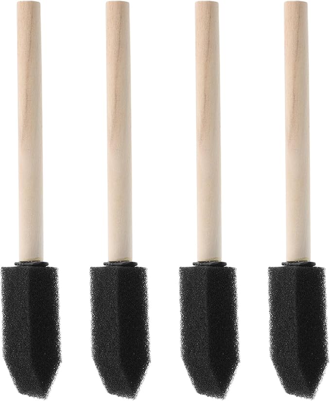 Car Air Vent Cleaning Brush 4pcs Set with Wooden Handle Soft Sponge Detailing Brushes for Car Interior and Air Conditioner Vent Cleaner