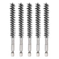 HARFINGTON 5Pcs Bore Brush Stainless Steel 12mm Dia Cleaning Twisted Wire Brush Tube Pipe Cleaner with Handle 1/4 Inch Hex Shank for Tubes, Ports, Bearings