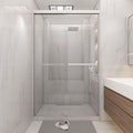 Shower Door 44-48" W * 72" H, Polished Chrome Double Sliding Shower Door with 1/4"(6mm) Tempered Glass, Shower Glass Door Easy to Clean