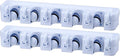 Superio Mop and Broom Holder Wall Mount White (2 Pack) Cleaning Tools Wall Organizer, 5 Rack Slots and 6 Hooks for Kitchen Closet Garage Garden and Office.