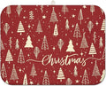 Christmas Kitchen Countertop Dish Drying Mat, Red Christmas Tree Snowflake Pattern Microfiber Kitchen Drying Mat, Washable Absorbent Countertop Xmas Winter Holiday Dish Mat Drainer,18x24Inch