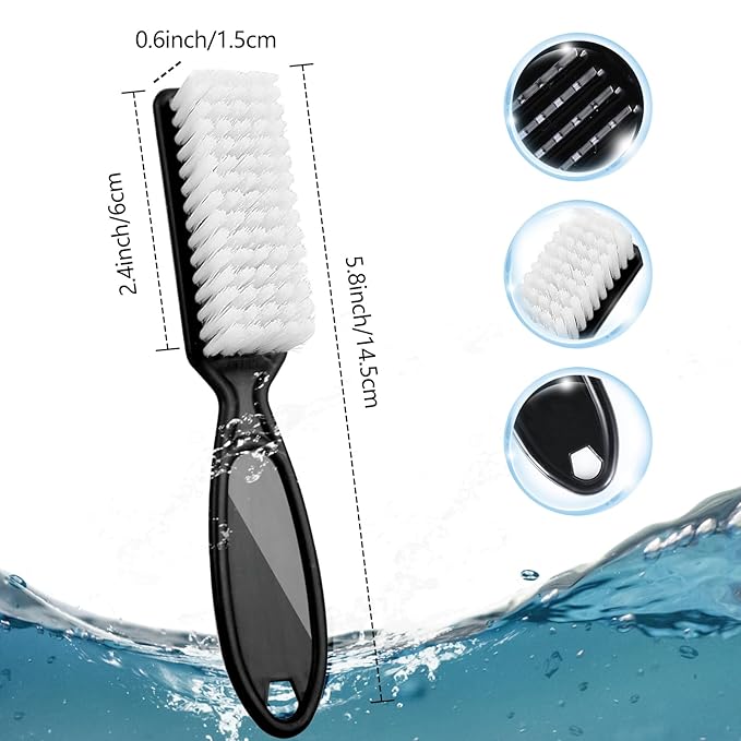 Handle Grip Nail Brush - Nail Brushes for Cleaning Fingernails, Long Handle Hand Fingernail Brush, Scrub Cleaner for Finger Nial, Multicolor, DAYGOS (Black-24pcs)