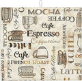 Coffee Pattern Dish Drying Mat 16x18 inches Microfiber Absorbent Fast Dry Mat for Kitchen Counter Coffee Bar Vintage Coffee Drying Mat Kitchen Decor Gifts (Vintage Coffee, 16x18 inches)