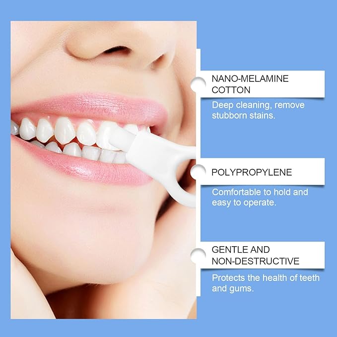 4 Pcs Sponge Teeth Cleaner for Baby, Kids, Adults, Gentle Stain Remover for Teeth Soft Rubber Sponge Eraser Safe Dental Cleaning Tool for Daily Oral Care