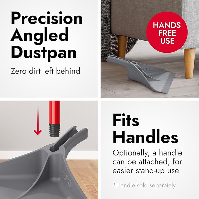 Dustpan by Ravmag- Solid Natural Silicone Construction- Stand Up Design- Accommodates Any Broom/Hand Brush- Best Dustpans for Home/Lobby/Shop