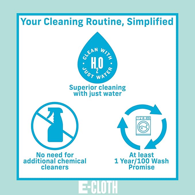 E-Cloth Stainless Steel Cleaning Cloth, Microfiber Stainless Steel Cleaner for a Spotless Shine Home Appliances, Oven, Stove and Refrigerators, Washable and Reusable, 100 Wash Promise