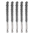 HARFINGTON 5Pcs Bore Brush Stainless Steel 11mm Dia Cleaning Twisted Wire Brush Tube Pipe Cleaner with Handle 1/4 Inch Hex Shank for Tubes, Ports, Bearings