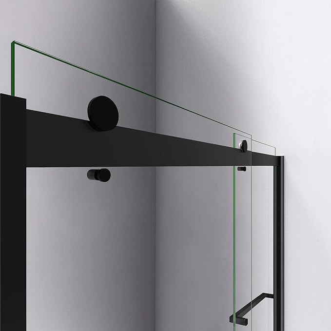 DreamLine Sapphire 56-60 inch W x 76 inch H Semi-Frameless Bypass Shower Door in Matte Black