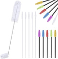 Hummingbird Feeder Cleaning Brush 19 Pieces 3 Size Mini Nylon Double Headed 2 in 1 Hummingbird Brush Hard to Reach Places Tiny Cleaning Kit(White)