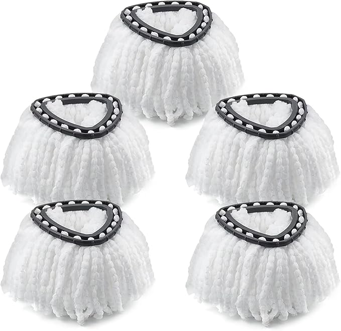 Spin Mop Head Replacement for O Ceda Mop Replace Head Triangle Mop Refills, Microfiber, White, 5 Packs