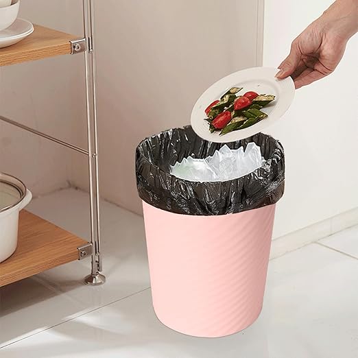Small Trash Can - Plastic Waste basketbin for Office,Home,Bathroom,Kitchen - 1.8 Gallon - Pink