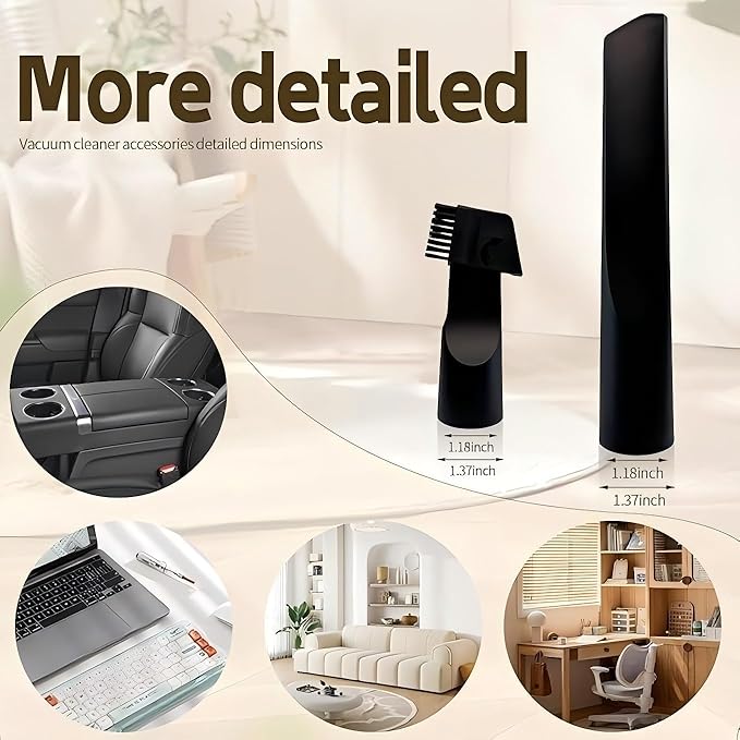 8-Piece 1 1/4 Inch (32mm) Vacuum Attachments Cleaning Kit With Dryer Lint Vac Attachment/Round Vacuum Brush