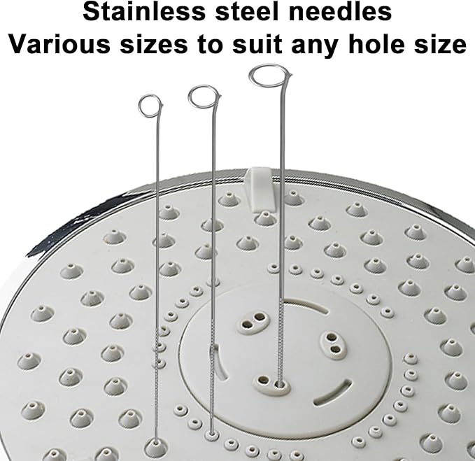 40pcs Shower Head Cleaning Tool Kit, 2 Designs Showerhead Cleaner Brushes and Multi-Size Unclogging Picks Nozzle Unclogger Accessories for Bathroom Tiny Mini Small Hole Sink Gaps