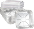 20-Pack Disposable Aluminum Foil Tins - Heavy Duty Square Cake & Baking Pans with Plastic Dome Lids