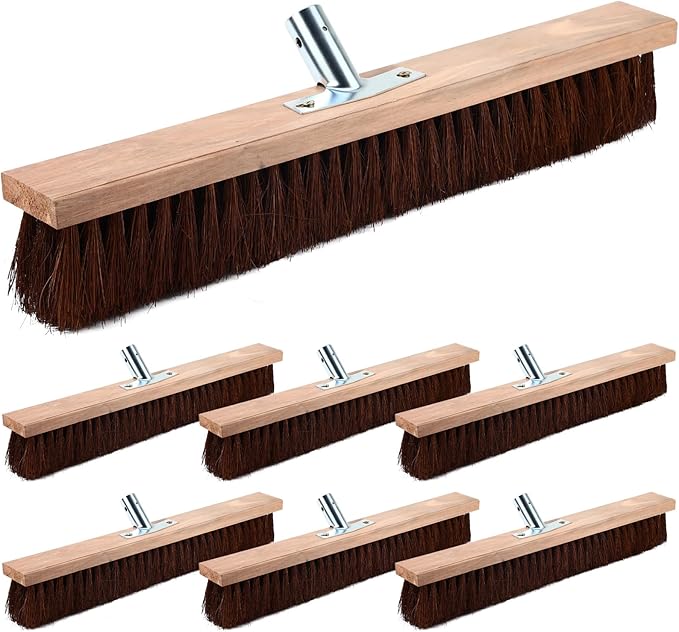 Vesici 6 Pcs Scrub Deck Brush Broom Heads Heavy Duty 19.7 x 2.4 Inch Replacement Large Wide Brooms for Outdoor Concrete Shop Boat Industrial Push Garage Driveway Farmhouse Livestock Cleaning Scrubber