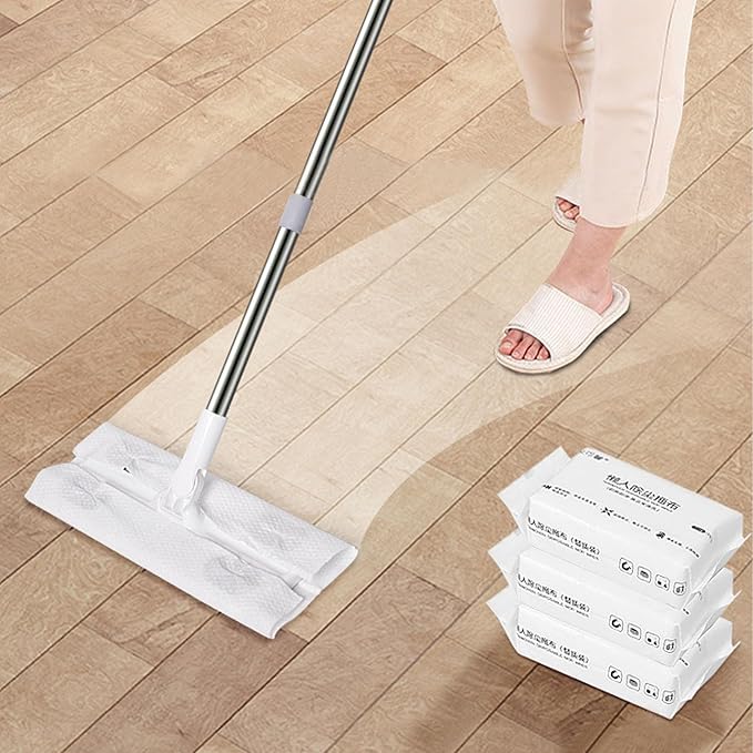 Premium Static Dust Mop, Wet and Dry Floor Cleaner with PP and Stainless Steel Handle, Multifunctional for Wood, Tile, Marble, Home and Office Use