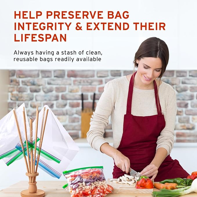 Plastic Bag and Bottle Dryer - Patented; Multi-Purpose Drying Rack Saves Money and the Planet. Folds for Easy Storage