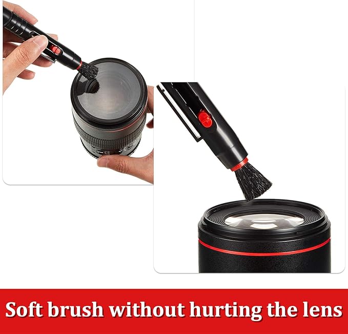 3 Pieces Multifunction Lens Cleaning Pen Brush Lens Brush for Optics Screen Cleaning Pen for Camera SLR Telescope Magnifying Glass Binoculars Spotting Scopes Rangefinders Monoculars