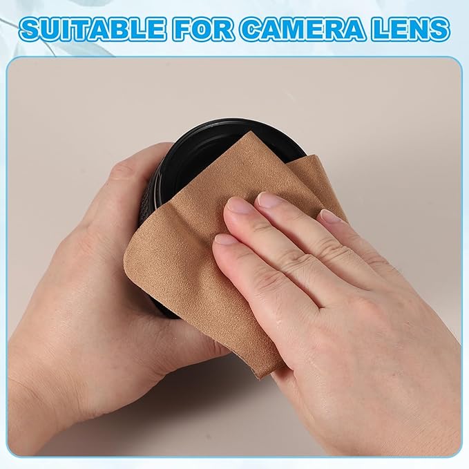 PATIKIL Glasses Cleaning Cloth 7.9" x 7.9", 6 Pcs Microfiber Eyeglasses Cleaner Cloths Soft Suede Wipe Screen for Camera Len Eyeglass Screens Phones Smart Devices, Brown