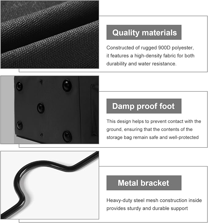 Car Trunk Organizer, Large Capacity Collapsible Tote Wearable Cleaning Caddy Bag w/Adjustable Straps, Multifunctional Vehicle Storage Box for Groceries Tools Cleaning Supplies (Black)