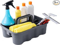 Matthew Large Plastic Tote Tool & Deluxe Supply Cleaning Caddy with Handle Portable Shower Basket Storage Caddy for Cleaning Products Organizer,Take-Out Coffee/Soft Drink,Bath Multi Use - Gray