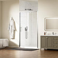 WinZo 41-42" W ×72" H Pivot Shower Door, 1/4"(6mm) SGCC Clear Tempered Glass Shower Door with Explosion Film, Nano Easy-Clean Coating, Reversible Installation, Brushed Nickel