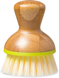 Full Circle Bubble Up Bamboo Dish Brush – Family Safe, Formaldehyde-Free–Ergonomic Palm Scrubber with Handle for Kitchen Cleaning, Dish Scrub Brush for Nonstick, Cast Iron & Sink, Green