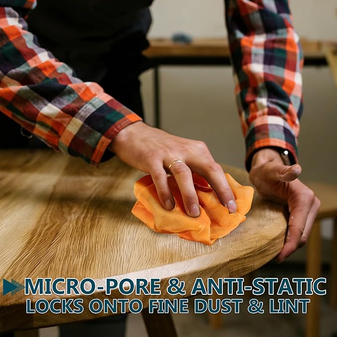 8 Pack Tack Cloths, 17.7" x 35.4" Premium Tack Rags for Woodworking & Automotive Painting - Wax & Silicone Free, Lint-Free Dust Removal for Sanding, Staining, Cleaning, and Surface Prep (8)