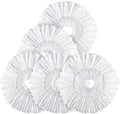 Spin Mop Replacement Head 5 Pack Magic Mop Refill for Hurricane 360° Systems, Microfiber Spin Mop Head, Round Shape Standard Universal Size