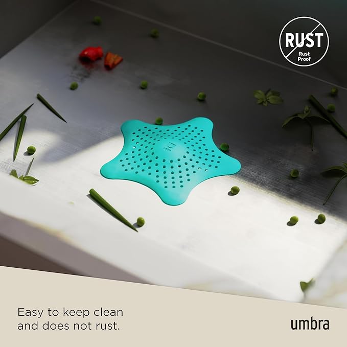 Umbra Starfish Drain Cover/Hair Catcher, Surf Blue