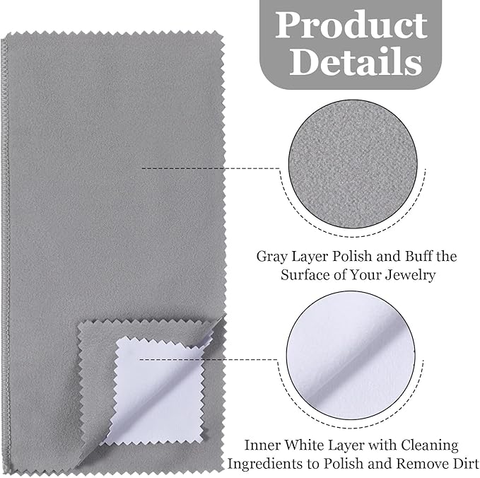 30 Pcs Silver Jewelry Polishing Cloths 6 x 8 inches Jewelry Cleaning Cloth Sterling Polish Cloths