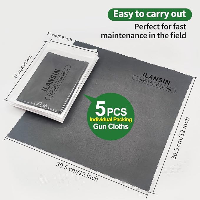 10/6Pack Technology Microfiber Black/Gray Gun Cleaning Cloth-Large Size-Lint Free-Reusable Cleaning pad for All Firearm-Each Pack is Individually Packaged-Gun Cleaning Supplies Store